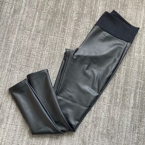 Assets Spanx Faux Leather Leggings w/ Wide Waistband